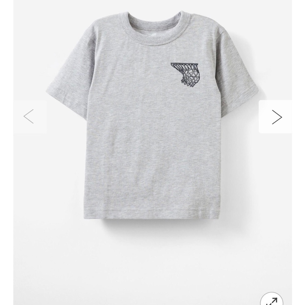 Cotton On Grey Short-Sleeve Tee with Basketball Net Graphic